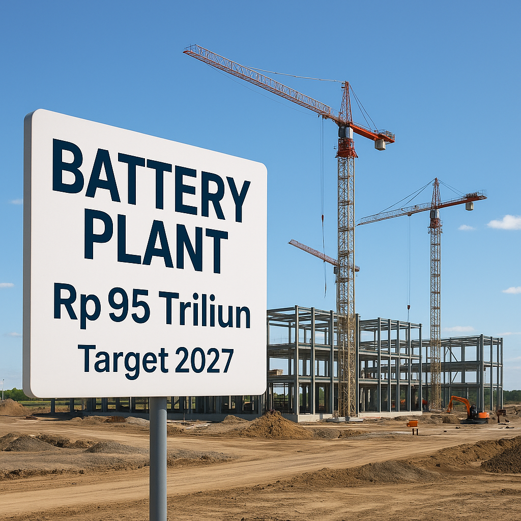 RI Bakal Punya Pabrik Baterai Rp 95 Triliun, Target Produksi 2027