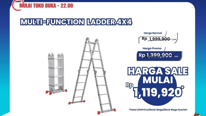 Cuma di Transmart Full Day Sale, Beli Tangga Multifungsi Diskon Gede-gedean